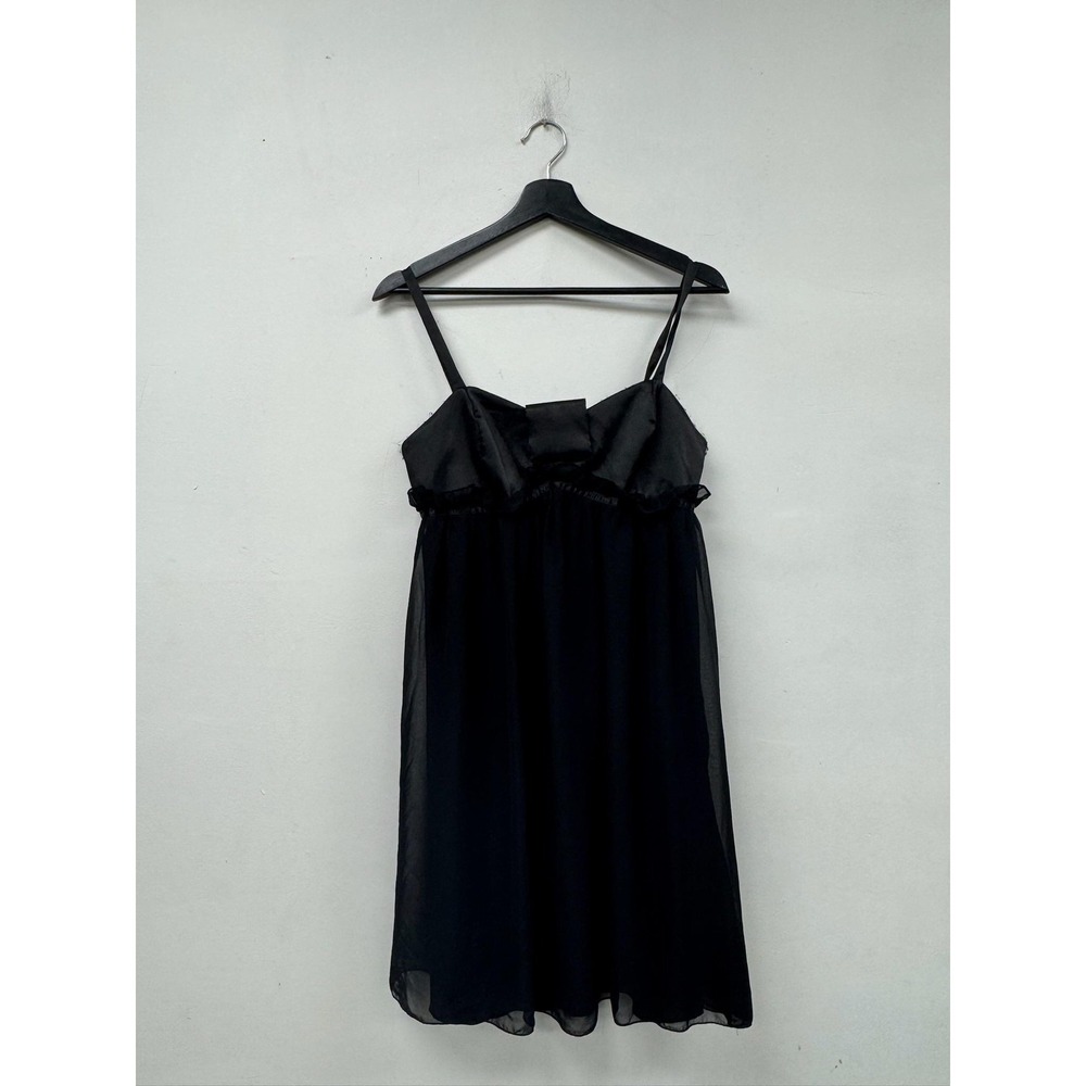 VTG BCX Dress Juniors 13 Black Chiffon Empire Waist Sweetheart‎ Swing Party 90s